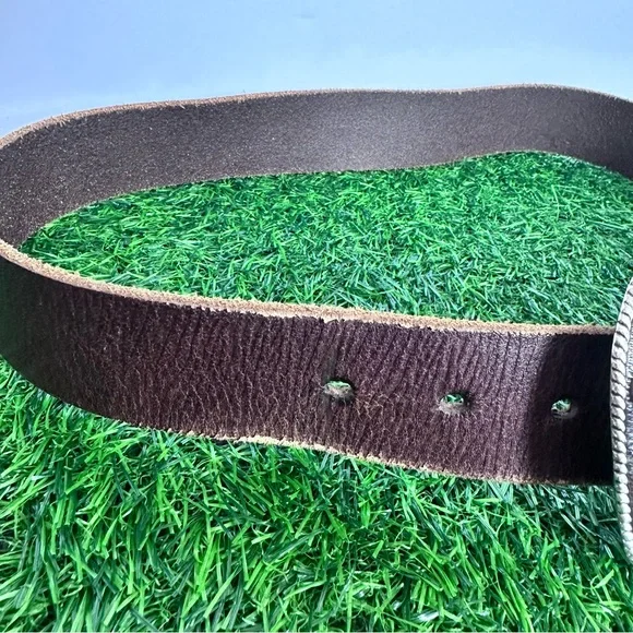 Nocona Brown 100% Leather Belt with Silver Buckle size small